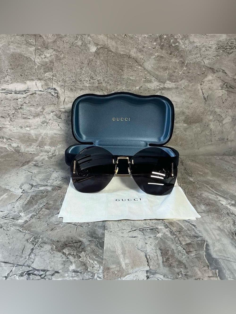 Gucci Round-Frame Metal Sunglasses
(GG1203S-002) - Picture 4 of 6